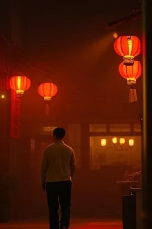 长夜折叠竖版剧照，深夜便利店与玻璃倒影